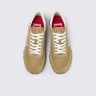 Overhead view of Drift Walk Multicolor Textile and Nubuck Leather Sneakers for Men.