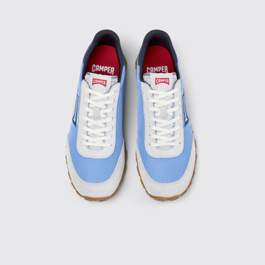 Overhead view of Drift Walk Multicolor Textile and Nubuck Leather Sneakers for Men.