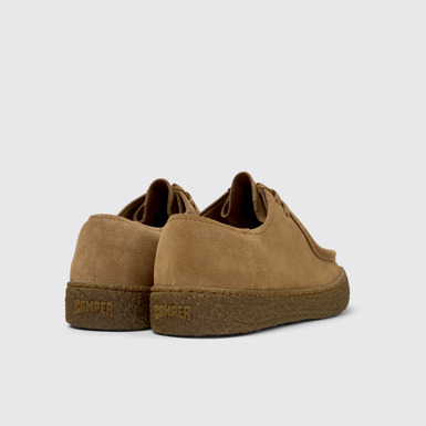 Back view of Peu Terreno Brown Suede Leather Shoes for Men.