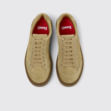 Overhead view of Runner Twentyfive Brown Suede Leather Sneakers for Men.