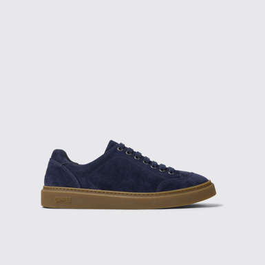 Side view of Runner Twentyfive Blue Suede Sneakers for Men.
