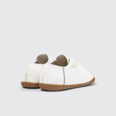 Back view of Twins White Vegetable-Tanned Leather Shoes for Men.