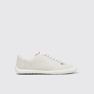 Side view of Peu Path+ White Leather Shoes for Men.