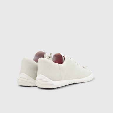 Back view of Peu Path+ White Leather Shoes for Men.