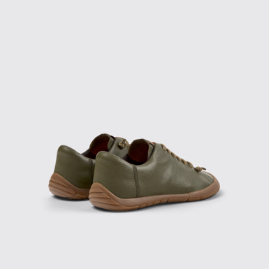 Back view of Peu Path+ Green Leather Shoes for Men.