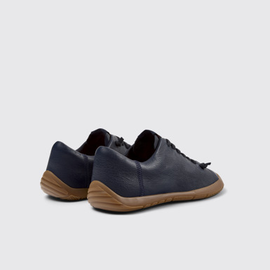 Back view of Peu Path+ Blue Leather Shoes for Men.
