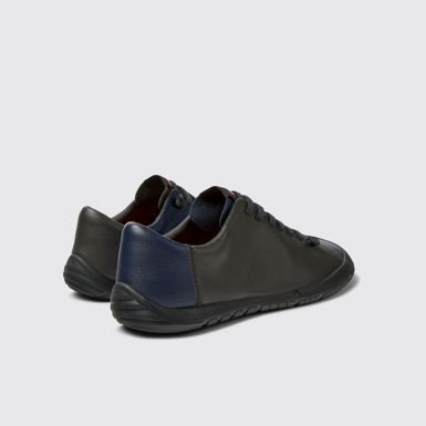 Back view of Twins Blue Leather Shoes for Men.