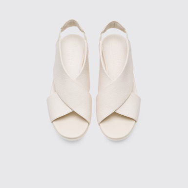 Overhead view of Balloon Cream women’ sandal