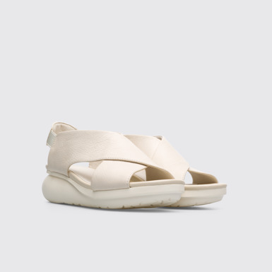 Front view of Balloon Cream women’ sandal