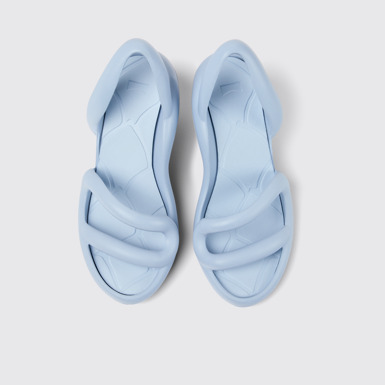 Overhead view of Kobarah Light blue unisex sandal
