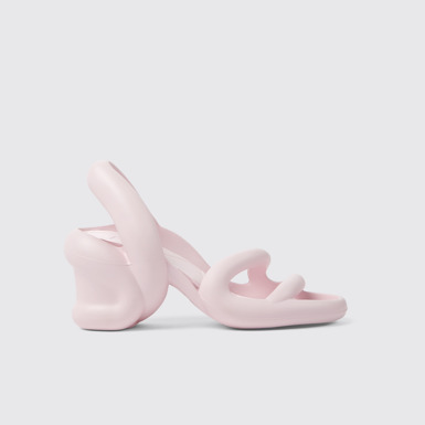 Side view of Kobarah Pastel Pink unisex sandals