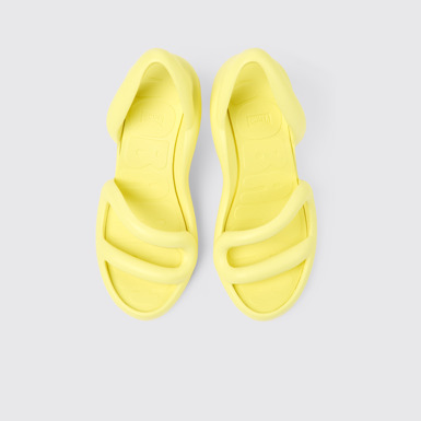 Overhead view of Kobarah Yellow unisex Sandal