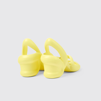 Back view of Kobarah Yellow unisex Sandal