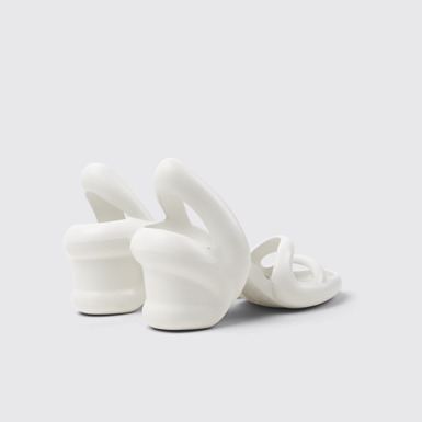 Back view of Kobarah White unisex Sandal