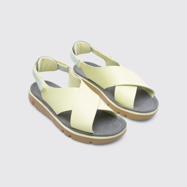Front view of Oruga Yellow Sandals for Women