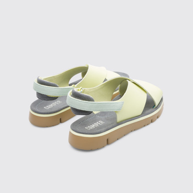 Back view of Oruga Yellow Sandals for Women