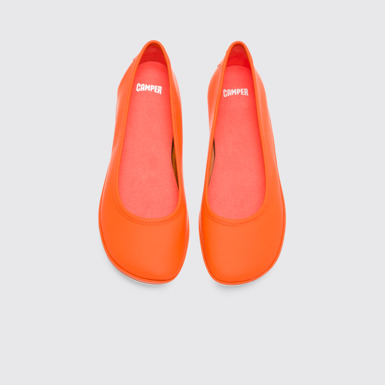 Overhead view of Right Orange Ballerinas for Women