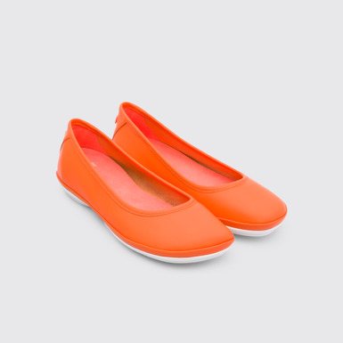 Front view of Right Orange Ballerinas for Women