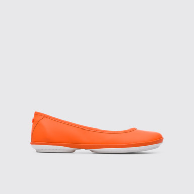 Side view of Right Orange Ballerinas for Women