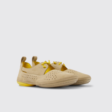 Right Chaussures en nubuck beige et jaune pour femme