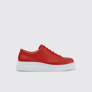 Side view of Runner Up Women's red sneakers