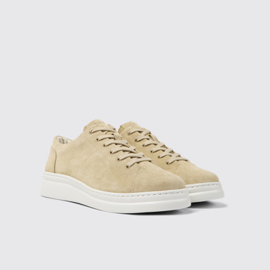 Front view of Runner Up Beige Nubuck Women's Sneakers.