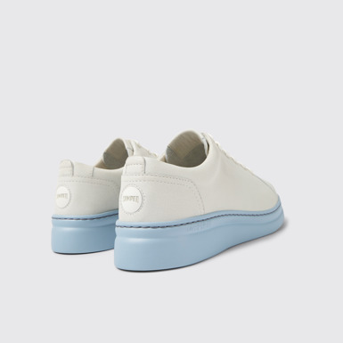 Runner Up Baskets en cuir non teint blanc et bleu pour femme