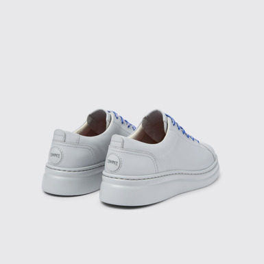 Back view of Runner Up Gray Leather Sneaker for Women