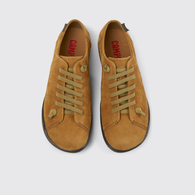 Overhead view of Peu Light brown nubuck shoes for women