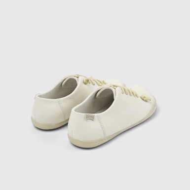 Back view of Peu White leather shoes for women