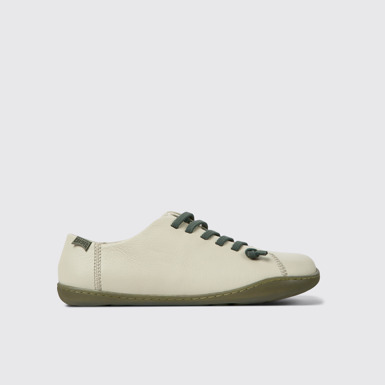 Side view of Peu Gray leather shoes for women