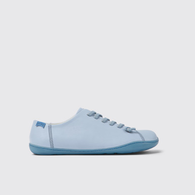 Side view of Peu Blue leather shoes for women