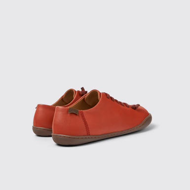 Peu Sabata de pell de color vermell per a dona