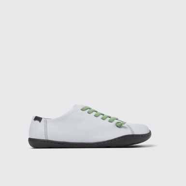 Side view of Peu Gray Leather Shoes for Women
