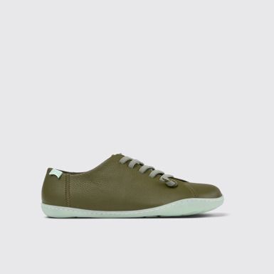 Side view of Peu Green Leather Shoes for Women