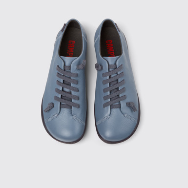 Overhead view of Peu Gray Leather Shoes for Women