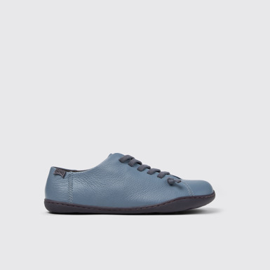 Side view of Peu Gray Leather Shoes for Women