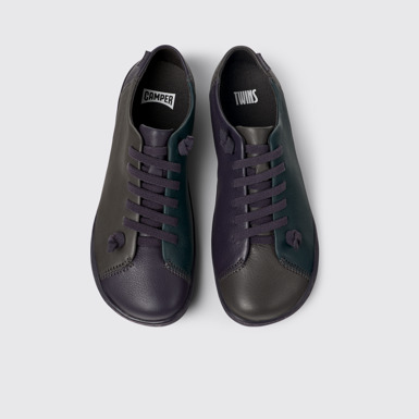 Overhead view of Twins Multicolored Leather Shoes for Women