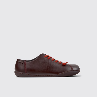 Peu Zapatos de piel burdeos para mujer.
