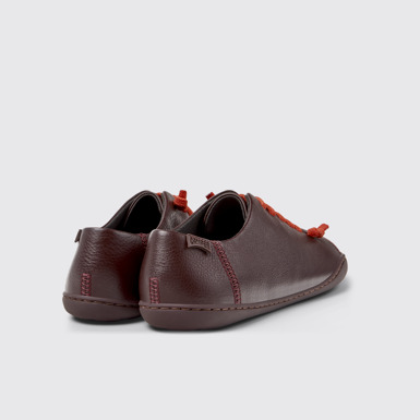 Back view of Peu Burgundy Leather Shoes for Women.
