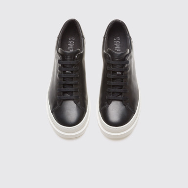 Overhead view of Brutus Black lace up shoe for women