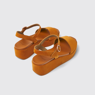 Back view of Misia Brown nubuck sandals for women