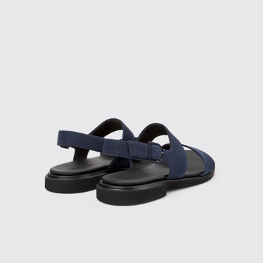 Back view of Edy Blue Nubuck Sandal for Women