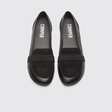 Overhead view of Right Black moccasin for women