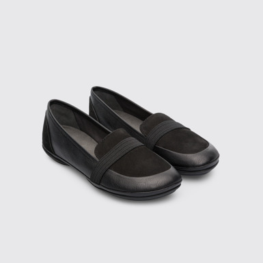 Front view of Right Black moccasin for women