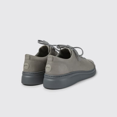 Back view of Runner Up Grey leather sneakers