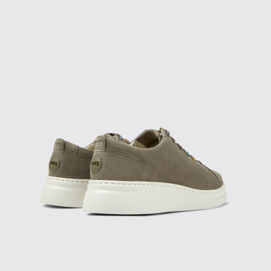Back view of Runner Up Brown-gray nubuck sneakers for women