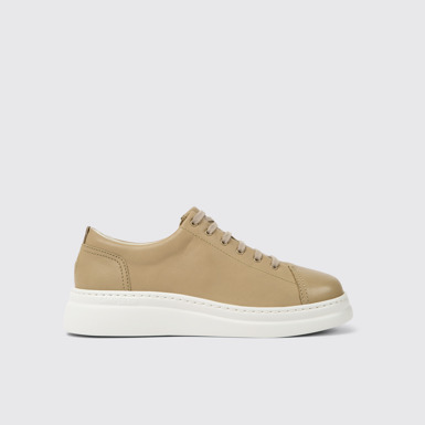 Runner Up Sneakers beige de piel para mujer