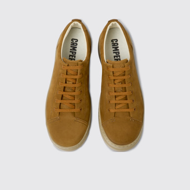 Overhead view of Runner Up Brown nubuck sneakers for women