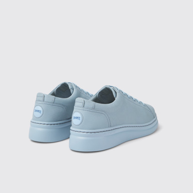 Back view of Runner Up Blue leather sneakers for women